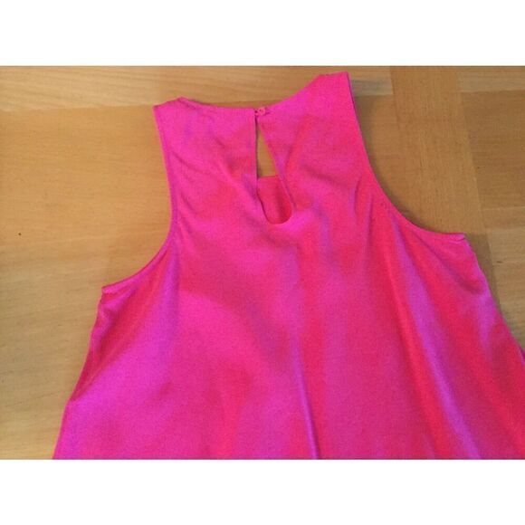 NWOT TRINA TURK KESSO HOT PINK 100% SILK LAYERED Tank Top Shirt XS $228 - Picture 7 of 8